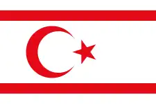 Drapeau de la république turque de Chypre du Nord.