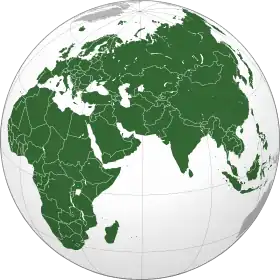 Carte de localisation de l’Afro-Eurasie.