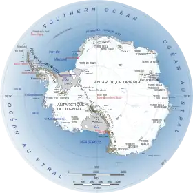 Carte de localisation des monts Ellsworth en Antarctique occidental.