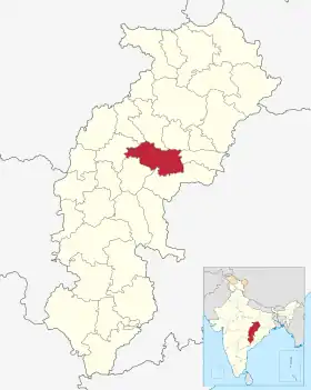 Localisation de District de Baloda Bazar