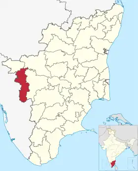 Localisation de District de Coimbatore