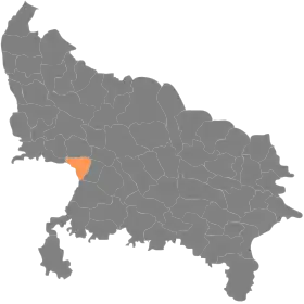 Localisation de District d'Etawah इटावा जिला