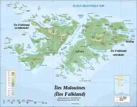 carte : Géographie des îles Malouines