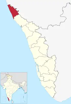 Localisation de District de Kasaragod