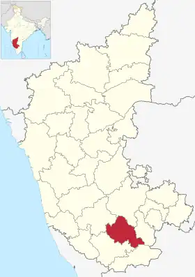 Localisation de District de Mandyaಮಂಡ್ಯ ಜಿಲ್ಲೆ