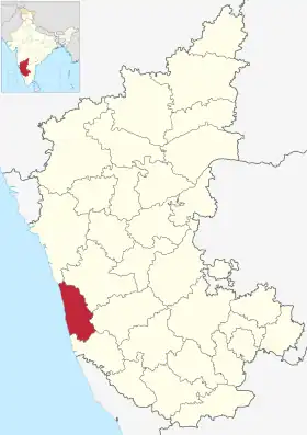 Localisation de District d'Udupi