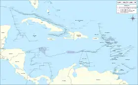 Carte de la Mer caraïbe