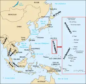 Carte des îles Mariannes.