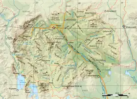 carte : Géographie de la Macédoine du Nord