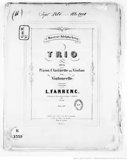 Image illustrative de l’article Trio pour piano no 3 de Farrenc