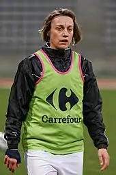 Sandrine Soubeyrand durant le match PSG-Juvisy en 2013