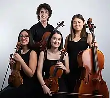 Quartettistes d’un quatuor à cordes.