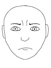 dessin d'une figure à la bouche tombante