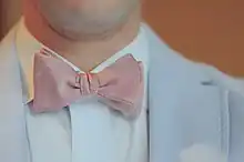 Nœud papillon sur une chemise.