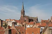 Toits dans la vieille ville de Bruges.