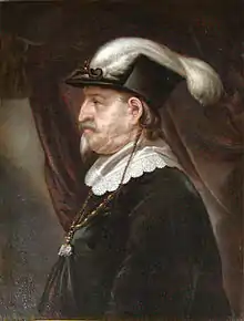 Peinture du roi Christian IV du Danemark arborant une cadenette.