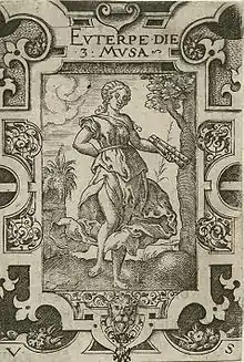 Euterpe die musa (Euterpe la muse), illustration de Virgil Solis (1562).