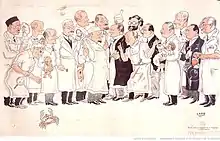 Caricature de médecins en non-mixité.