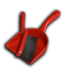 Une ramassette avec sa brosse.